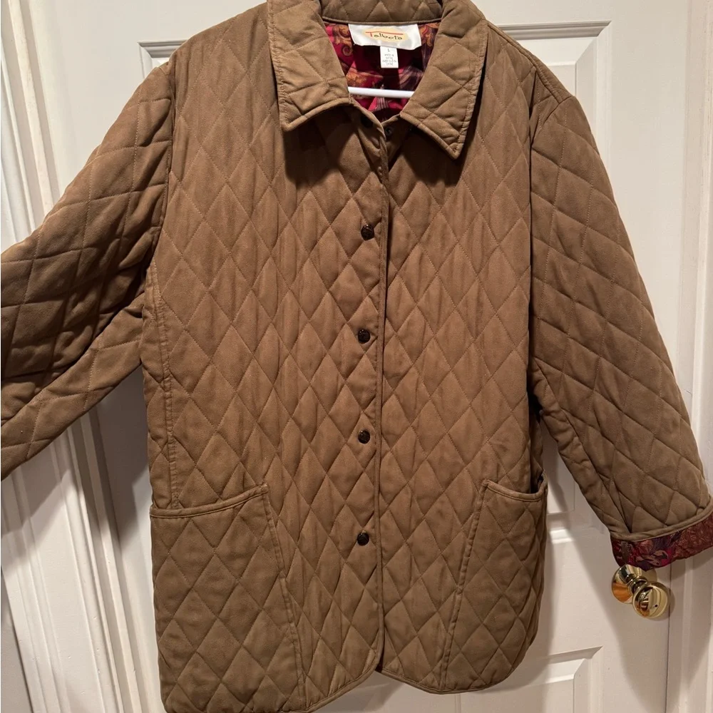 Talbots Tan Quilted Barn Jacket - Picture 4 of 12